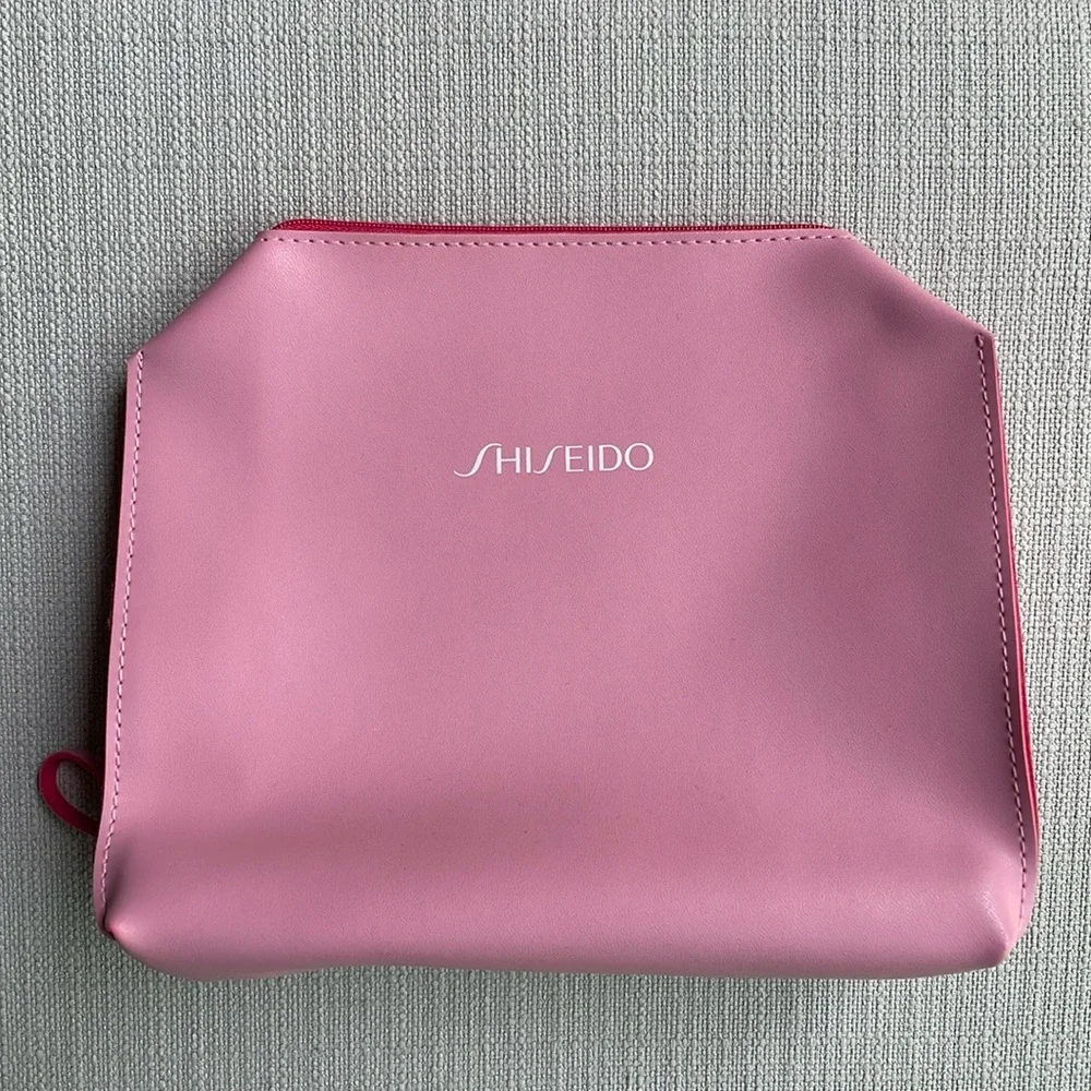 Shiseido pink cosmetics bag